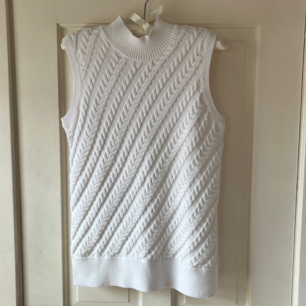 Talbots sleeveless cable knit top.  NWT.